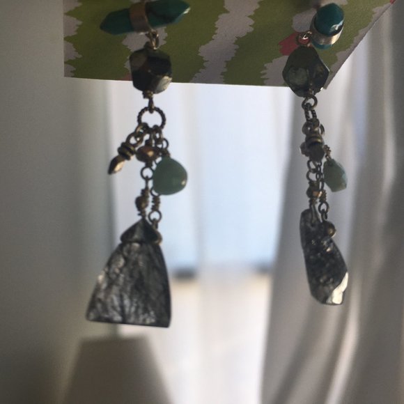 Chan Luu sliced quartz tourquoise earrings - Picture 7 of 12